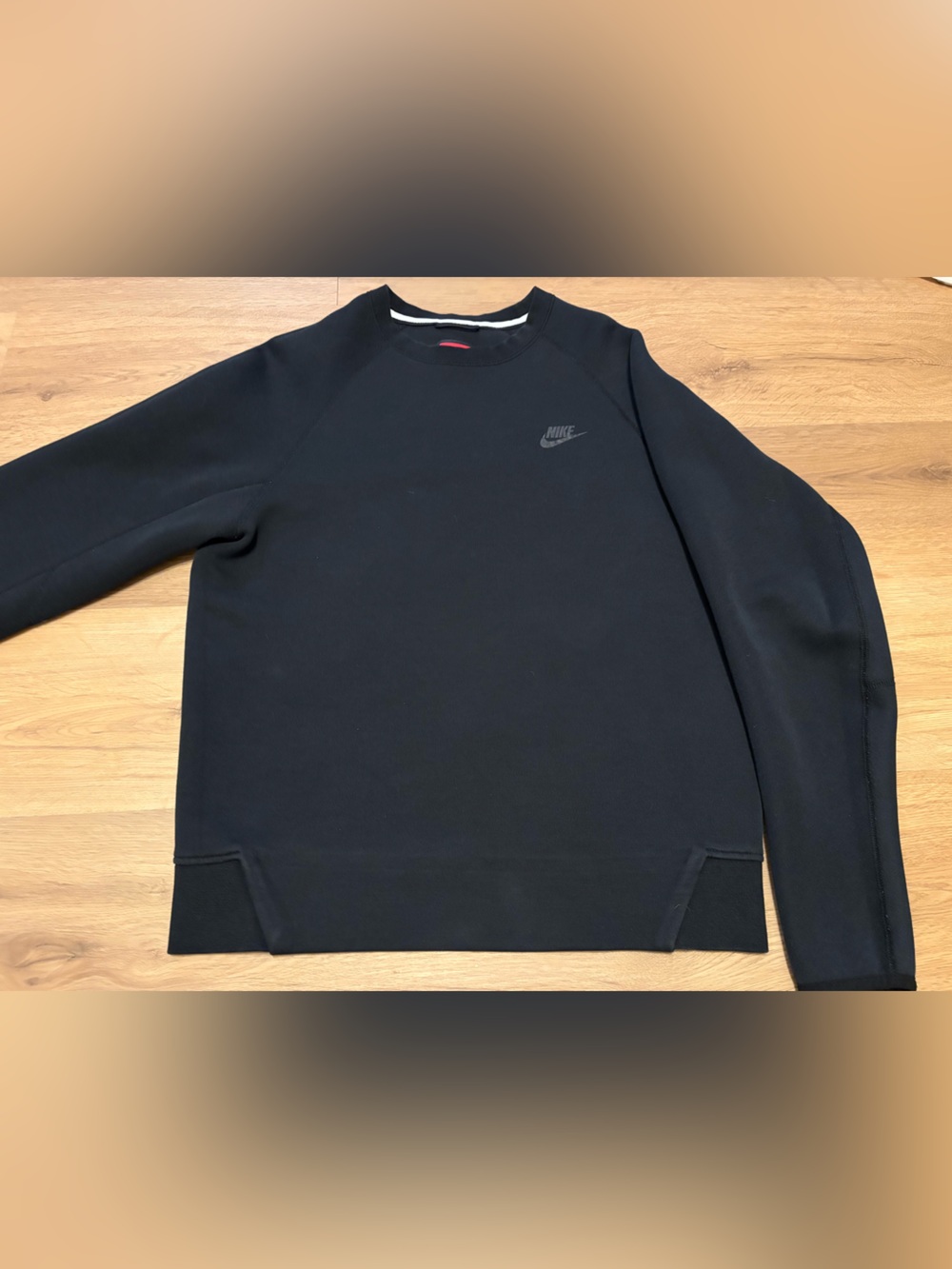 Nike Men’s Tech Black Fleece Long Sleeve Crew Top Sweatshirt Size Small